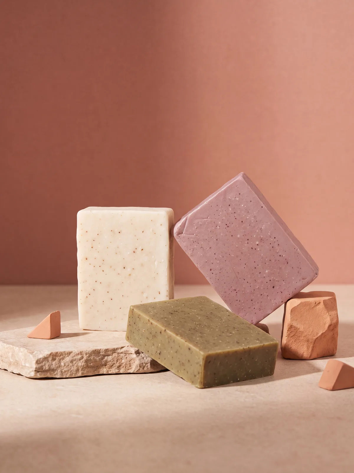Maya handcrafted soaps styled together